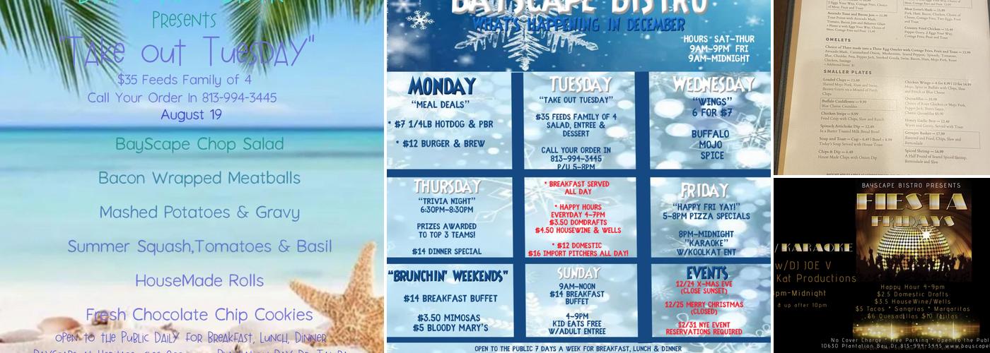 Bayscape Bistro Menu