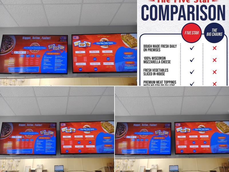 Five Star Pizza Menu