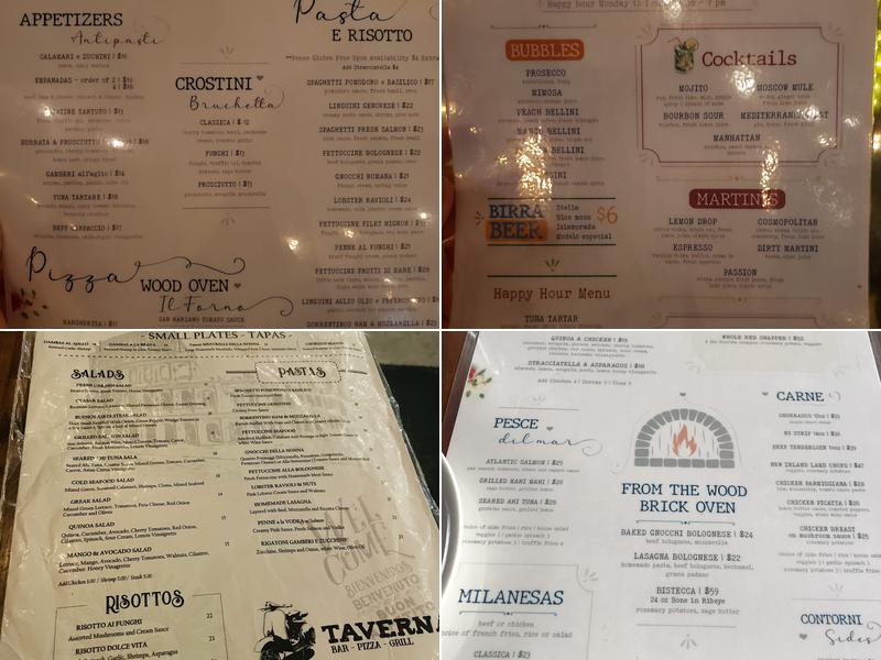 Taverna Menu