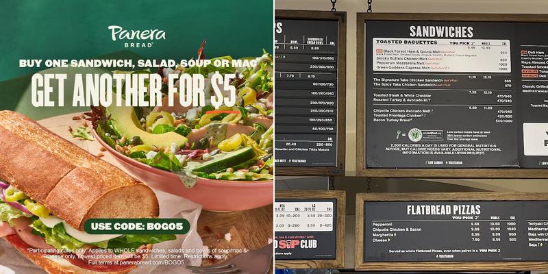 Panera Bread Menu