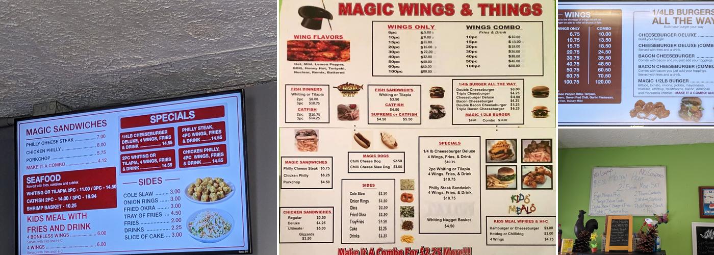 Magic Wings & Things 1 Menu