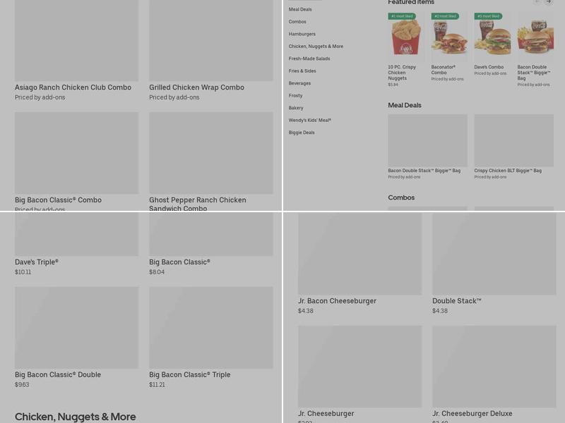 Wendy's Menu