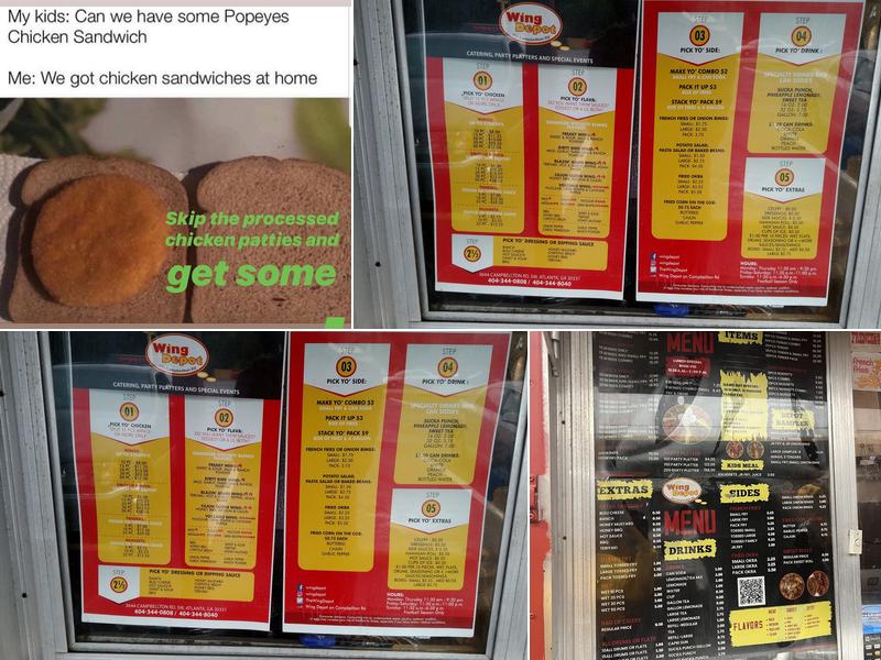 Wing Depot on Campbellton Rd. Menu