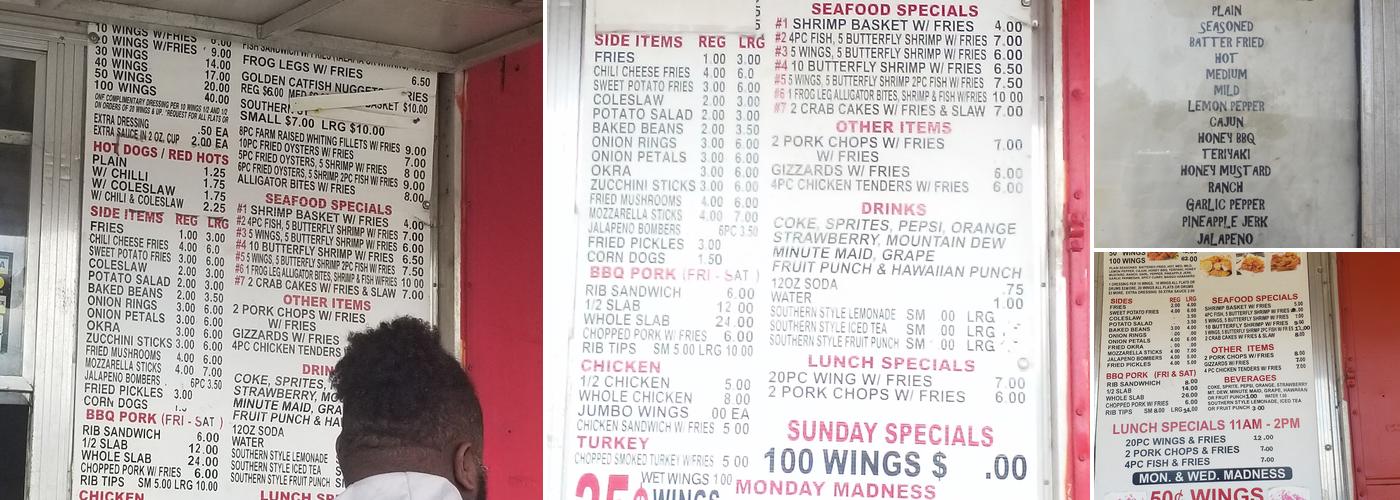 D C Wings & BBQ Menu