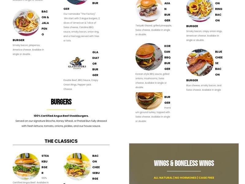 WNB Factory - Wings & Burger - Highway 5 Menu