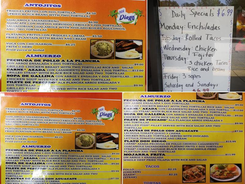 Don Diego Restaurant Menu