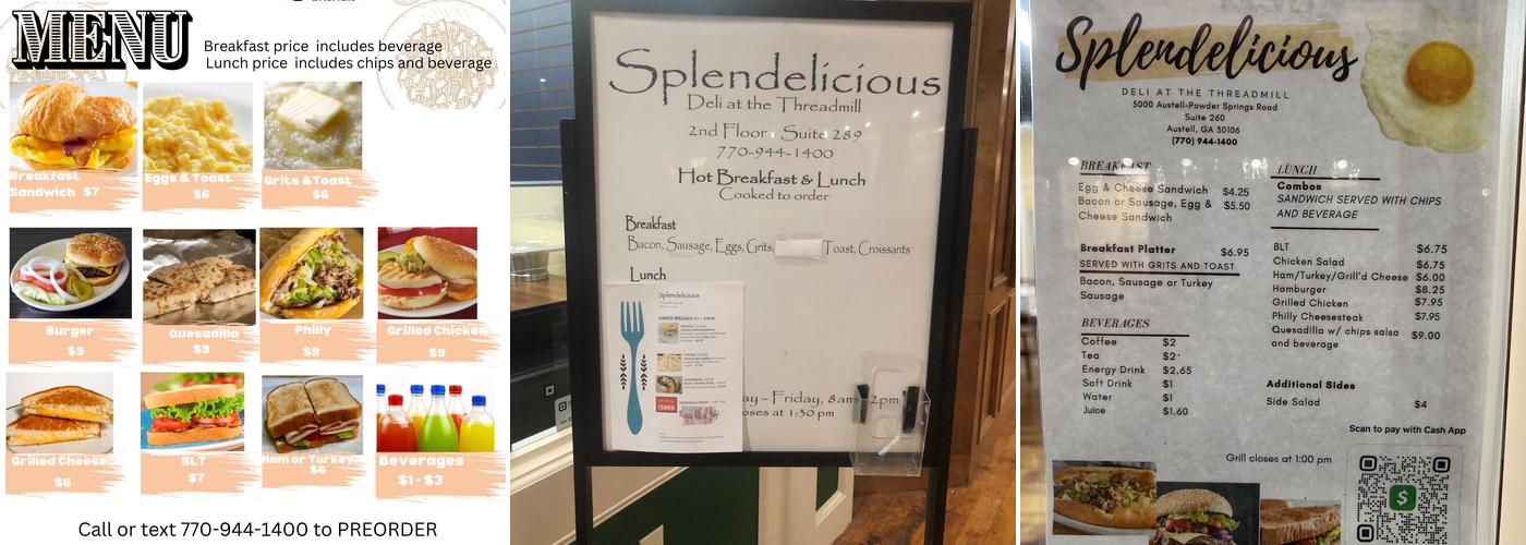 Splendelicious Menu