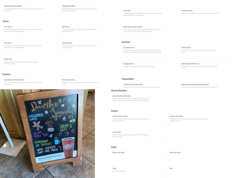 J.Christopher's Menu