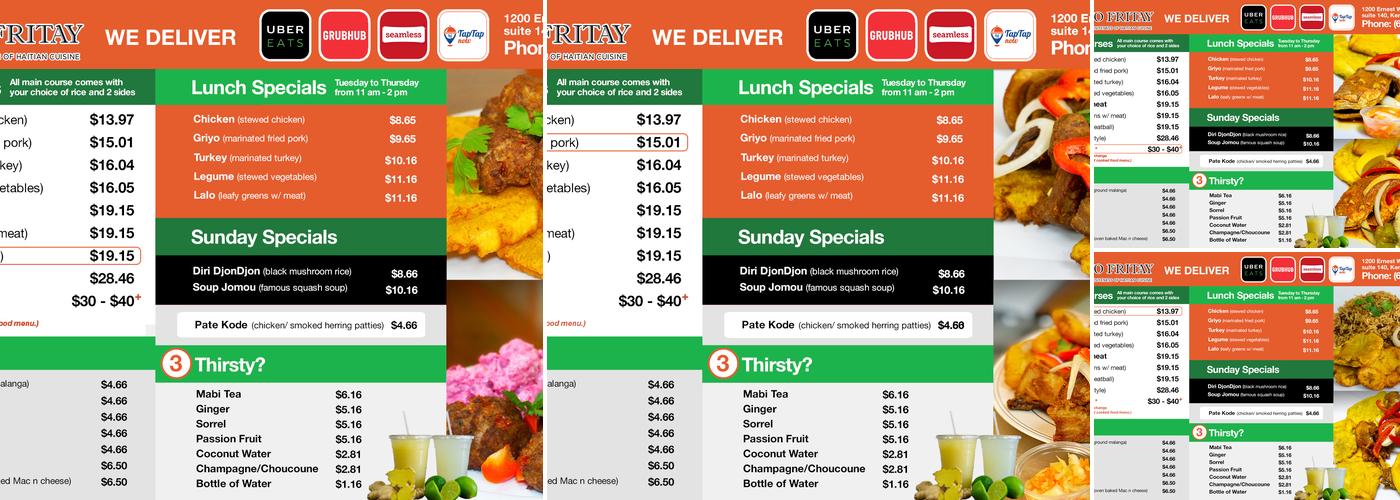 JoJo Fritay Menu