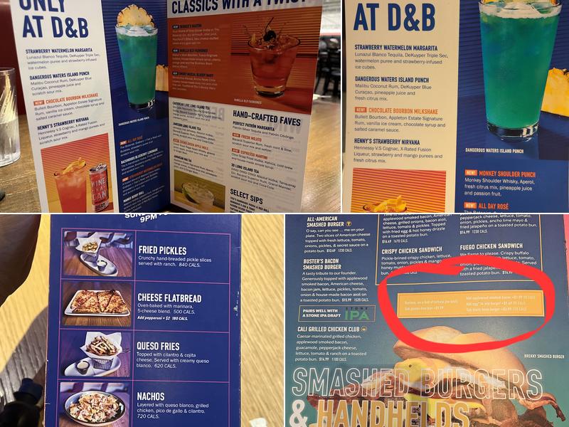 Dave & Buster's McDonough Menu