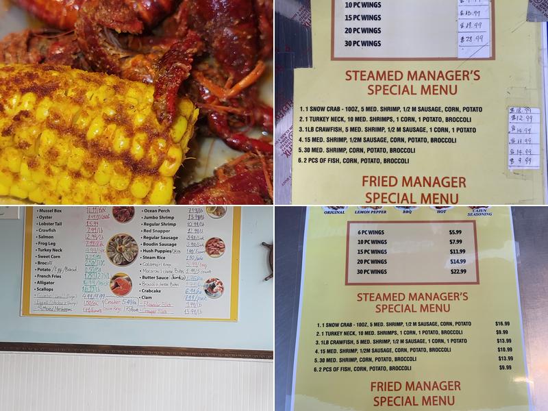 TA New Orleans Seafood Menu