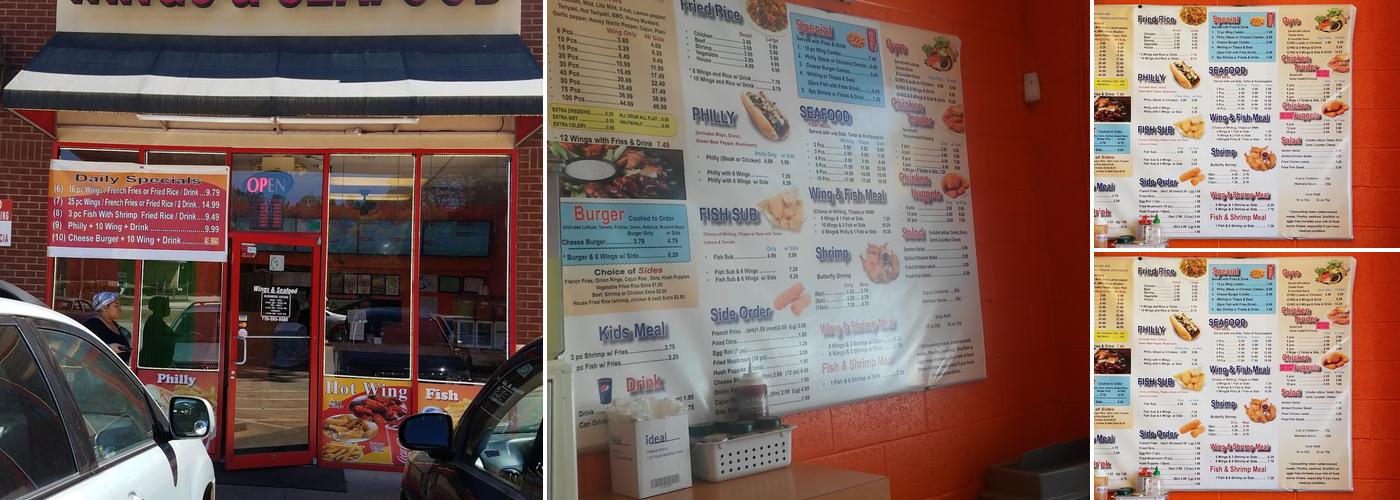 Wings & Seafood Menu