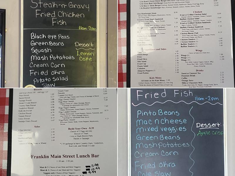 Main Street Diner Menu