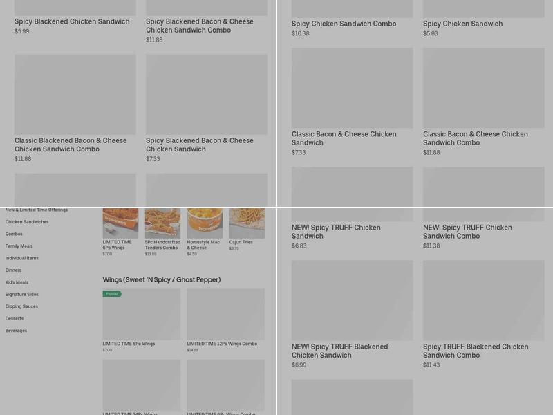 Popeyes Louisiana Kitchen Menu