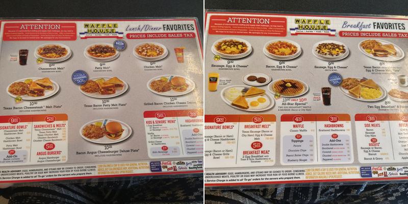 Waffle House Menu