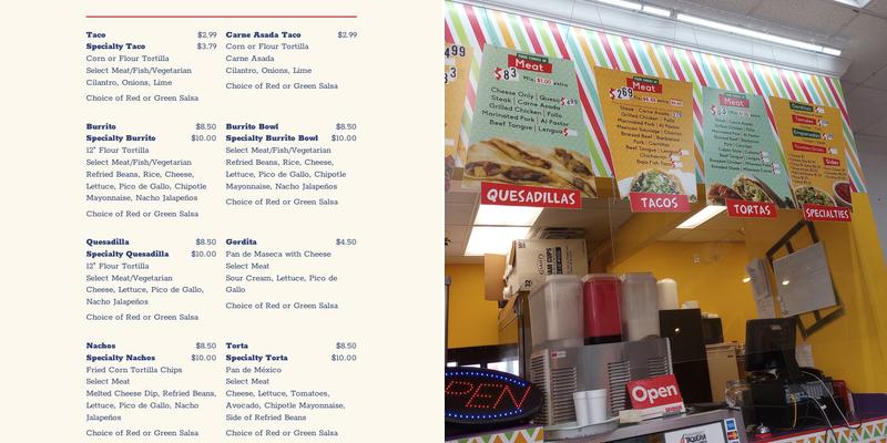 Taqueria Taquito Express Menu