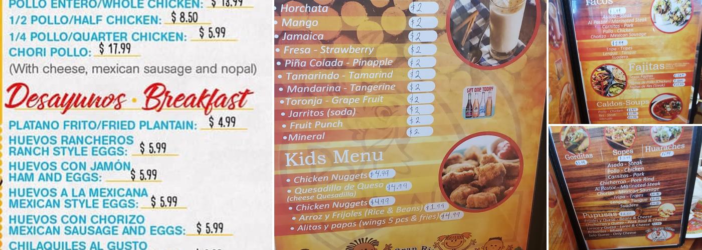 El Gran Rico Pollaso Menu