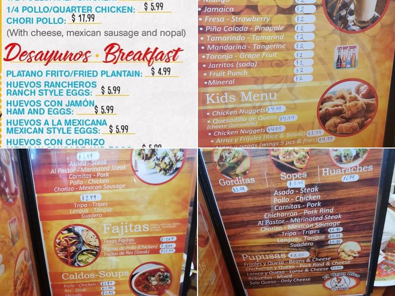 El Gran Rico Pollaso Menu