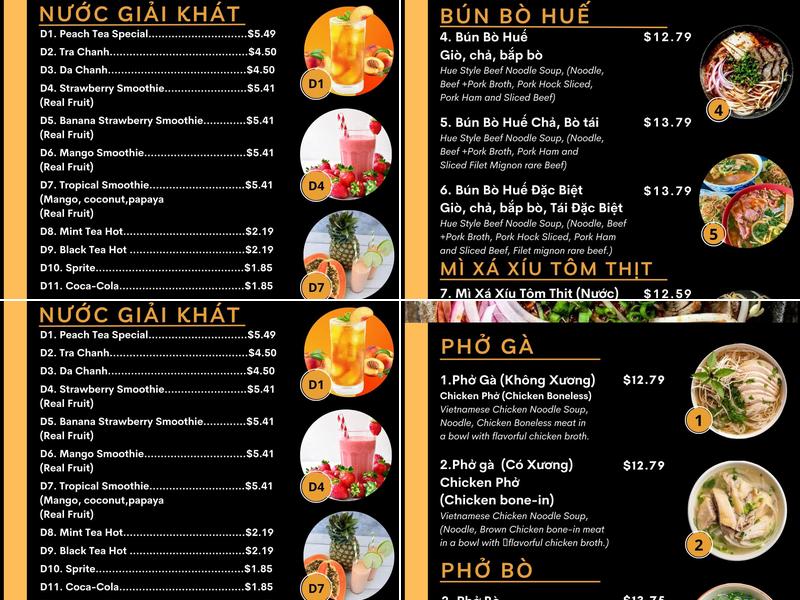 Hue Cafe and Deli Menu