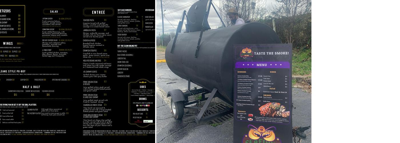 Seafood Factory Menu