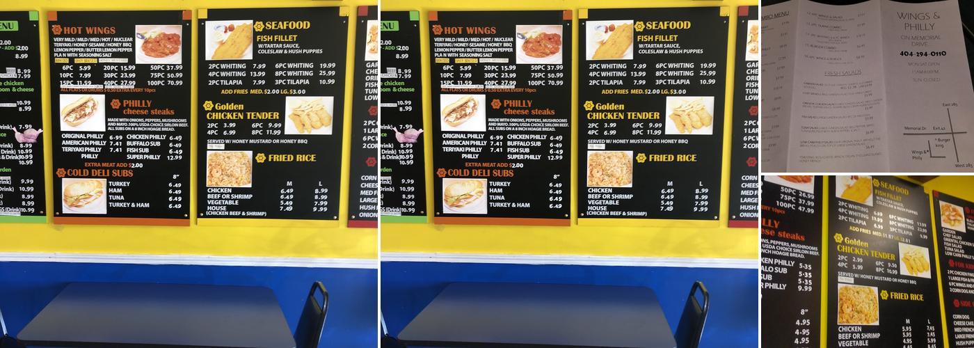 Wings & Philly Menu