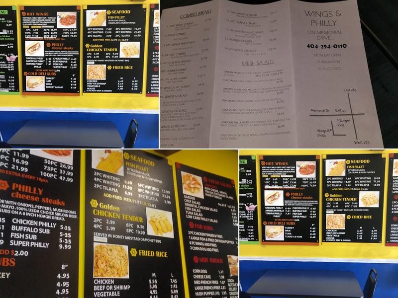 Wings & Philly Menu