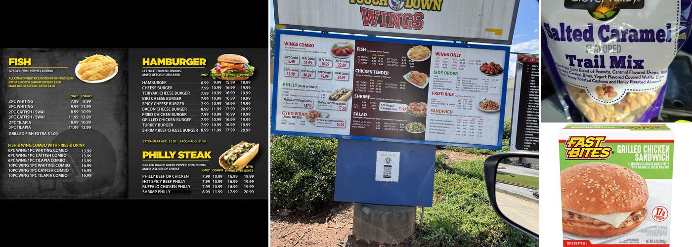 Touchdown Wings Menu