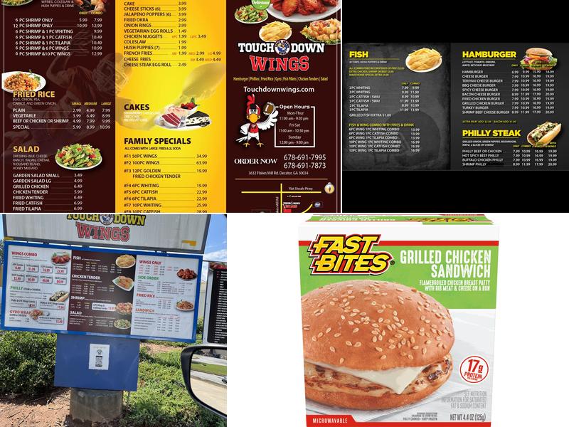 Touchdown Wings Menu