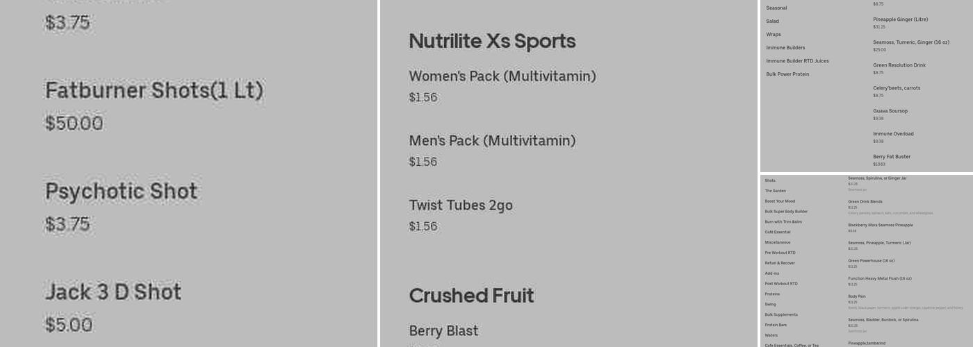 BuildBulkBurn Cafe Menu