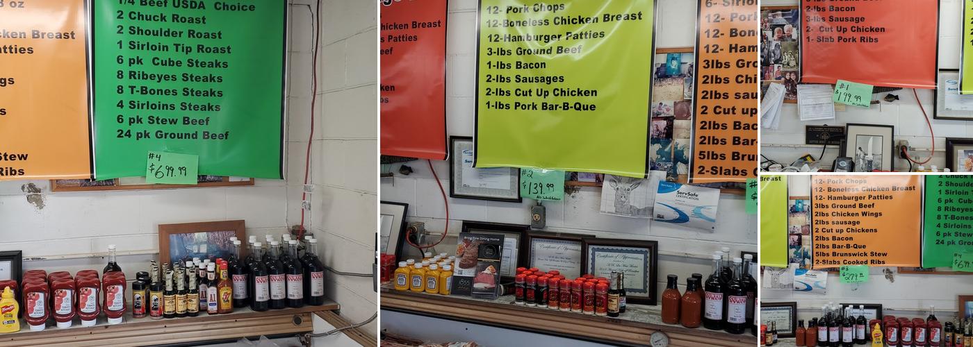 A B Lee Meat Market Menu