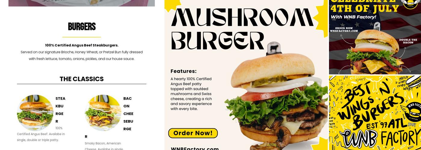 WNB Factory Wings & Burger 26 Menu