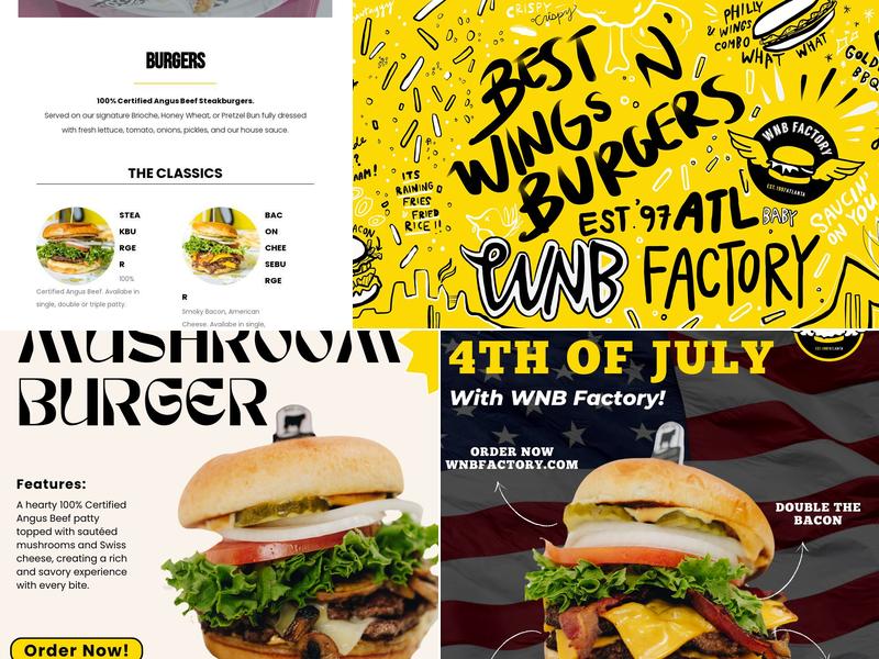 WNB Factory Wings & Burger 26 Menu