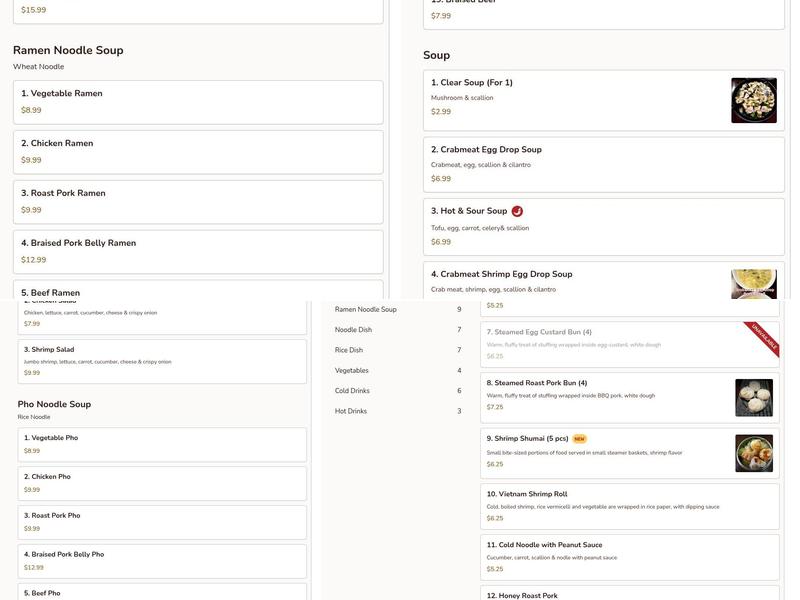 Yummicup Noodle House Menu
