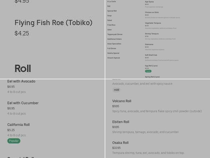 Mongolian Grill & Buffet Menu