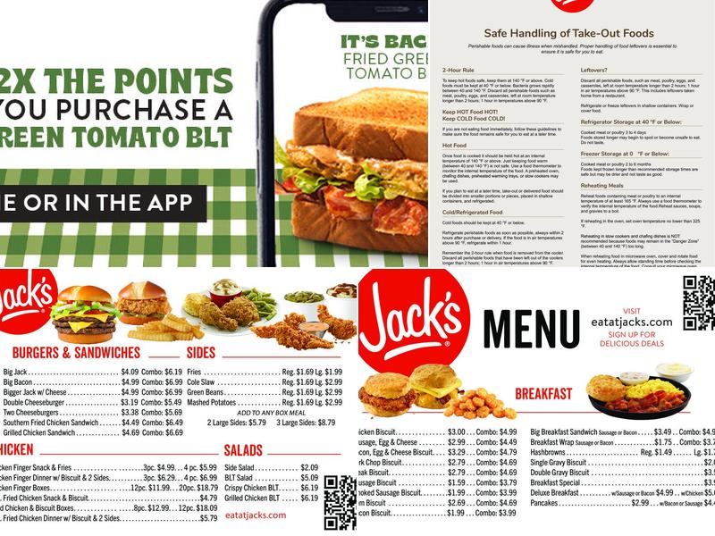 Jack's Menu