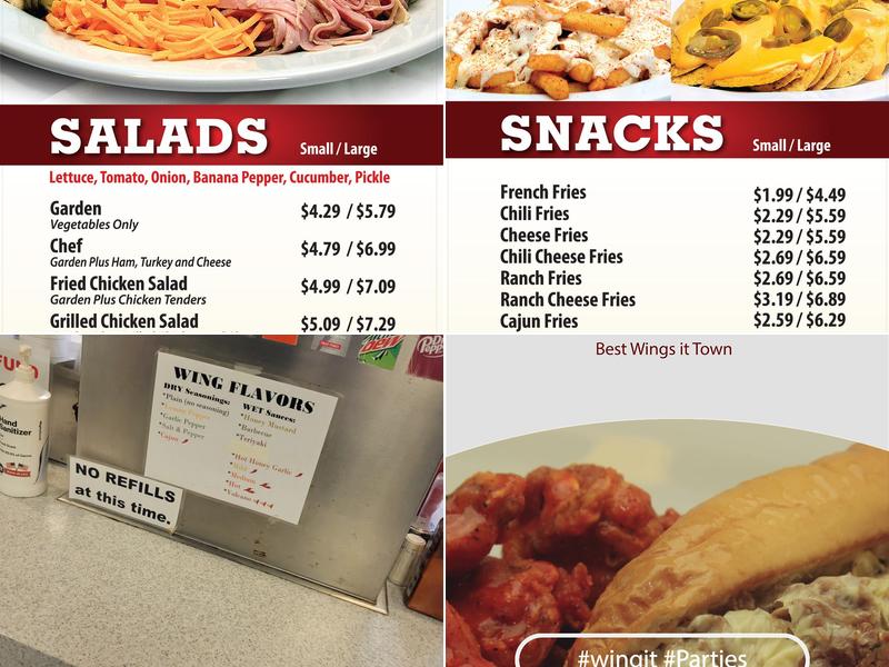 Wing It Menu