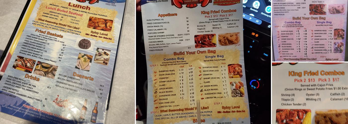 The Seafood King Bessemer Menu