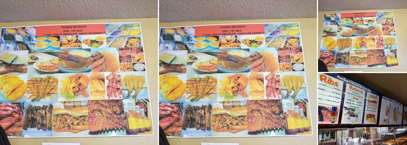 Thomas Rib Shack Menu