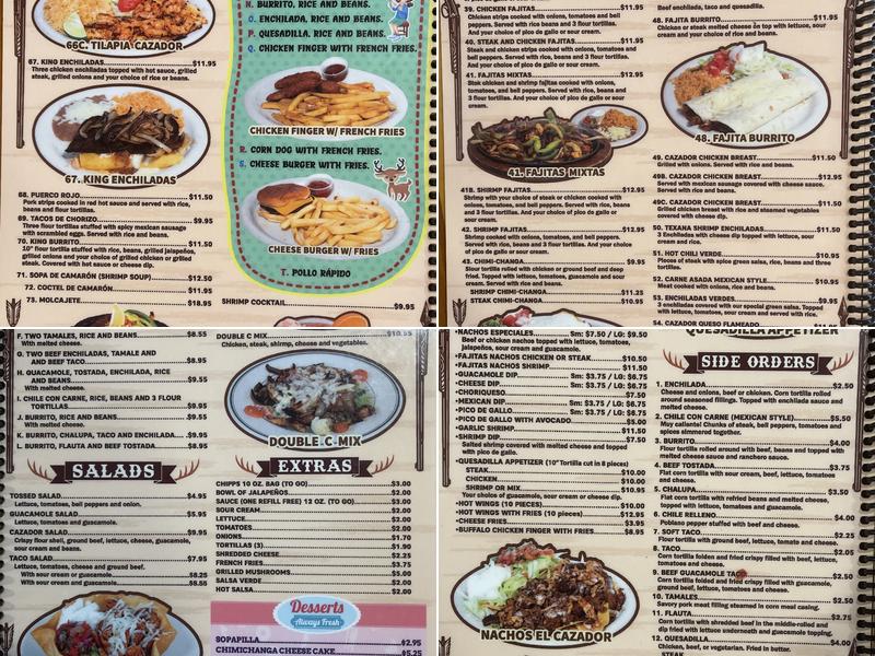 Cazador Menu
