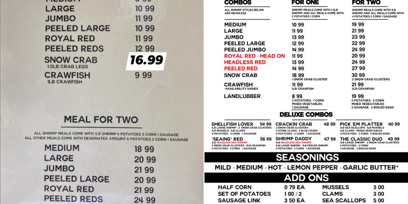 Shrimp on the Go! Seafood Market Menu