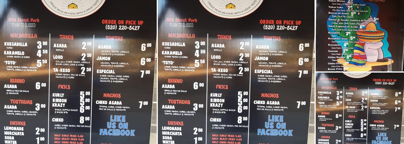 Takos Fuentes Menu