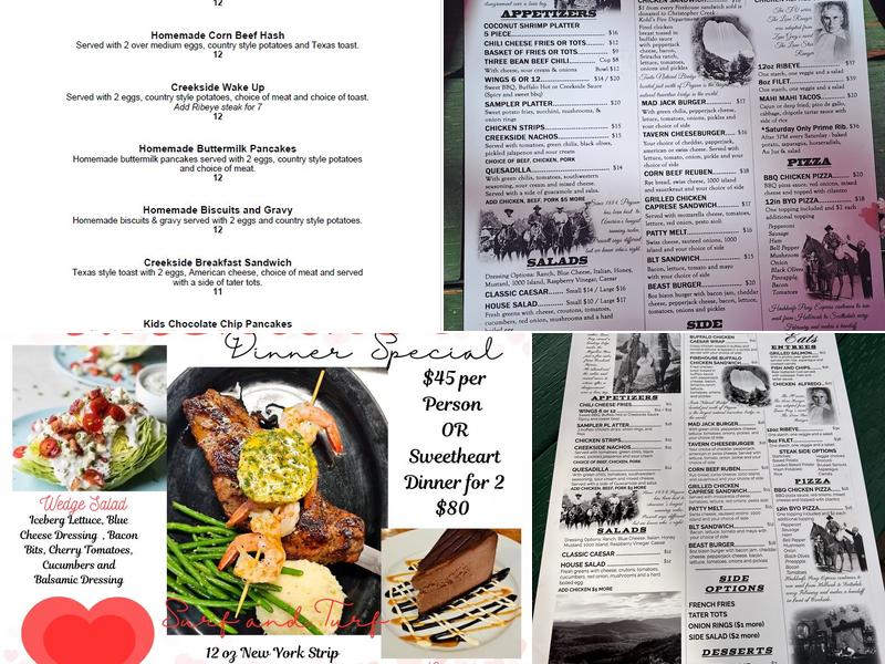 Creekside Tavern Menu