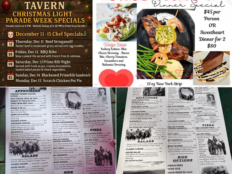 Creekside Tavern Menu