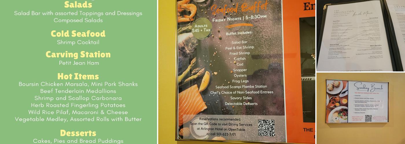 The Venetian Dining Room at the Arlington Menu