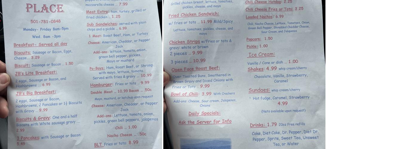 The Yum-Yum Shop Menu