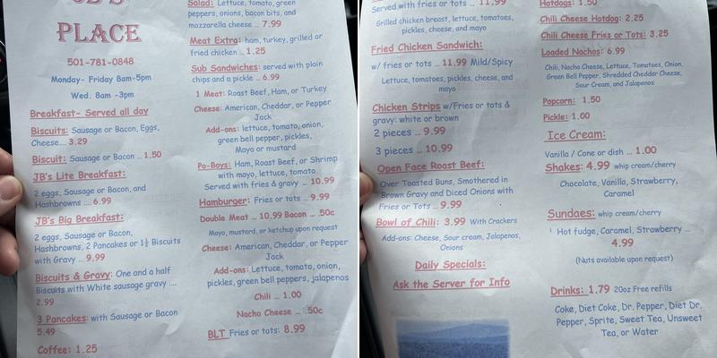 The Yum-Yum Shop Menu