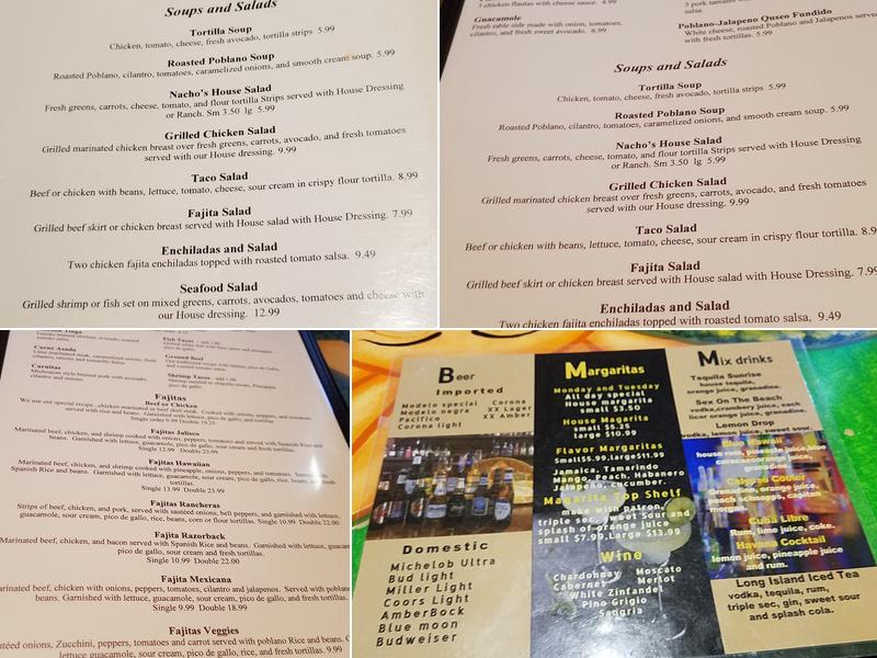 Nacho's Menu