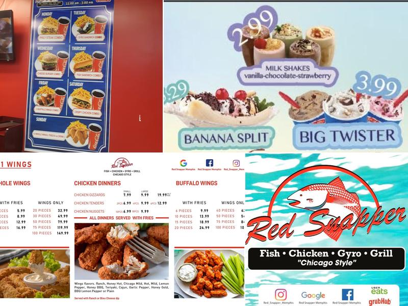 Red Snapper Memphis Menu