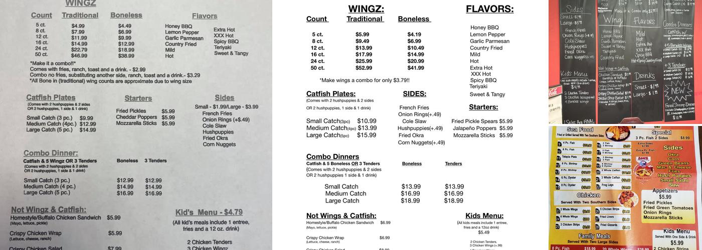 Forte's Wingz & Catfish Menu