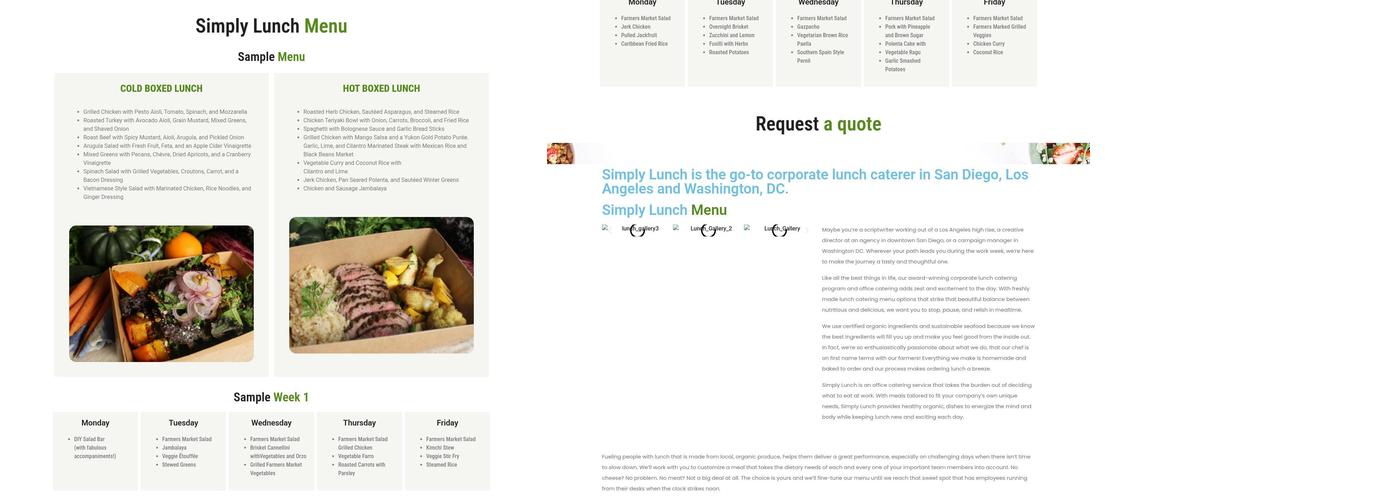 Eco Caters Menu